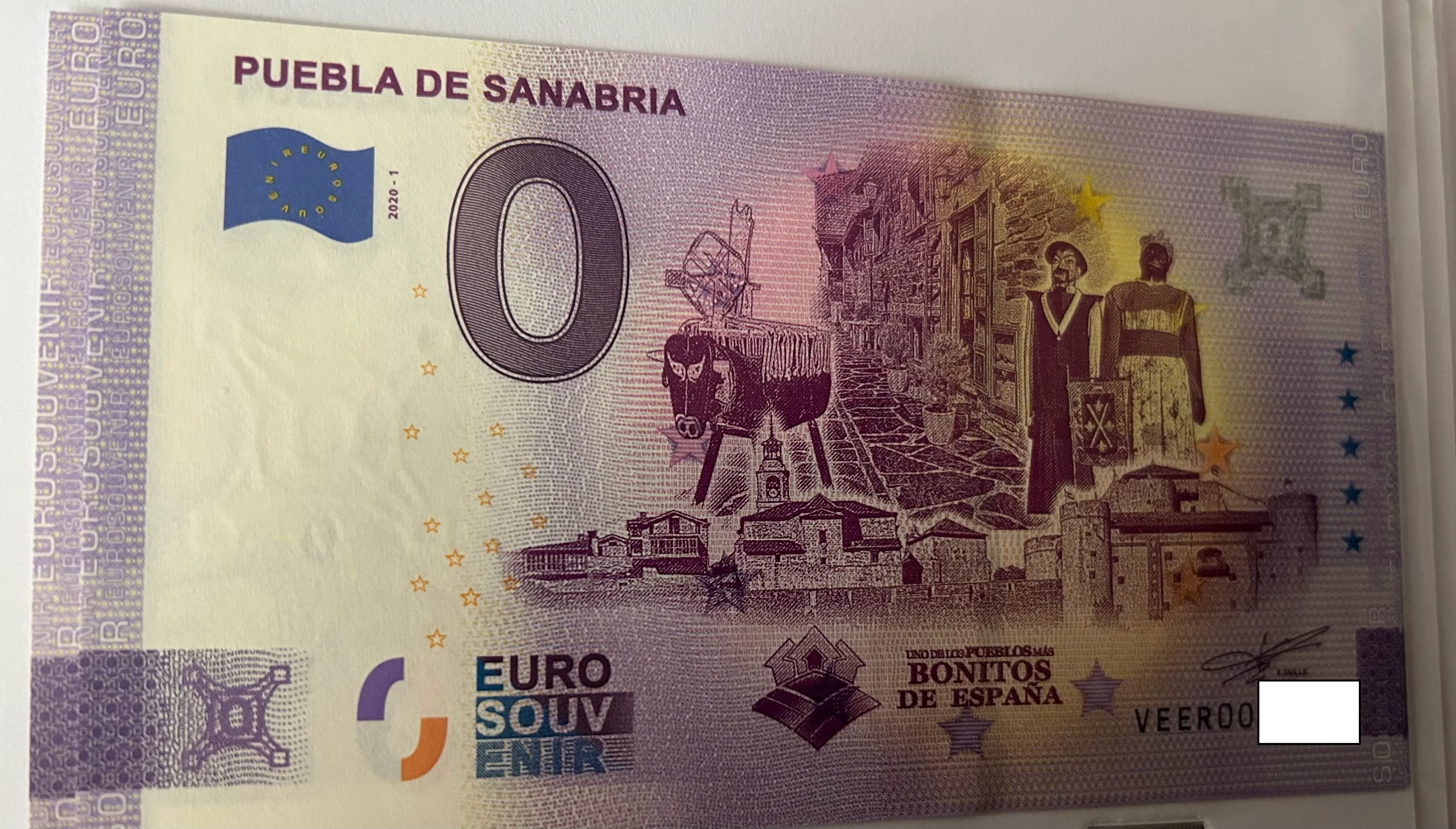 BILLETE 0 EURO ESPAÑA VEER 2020-1 PUEBLA DE SANABRIA